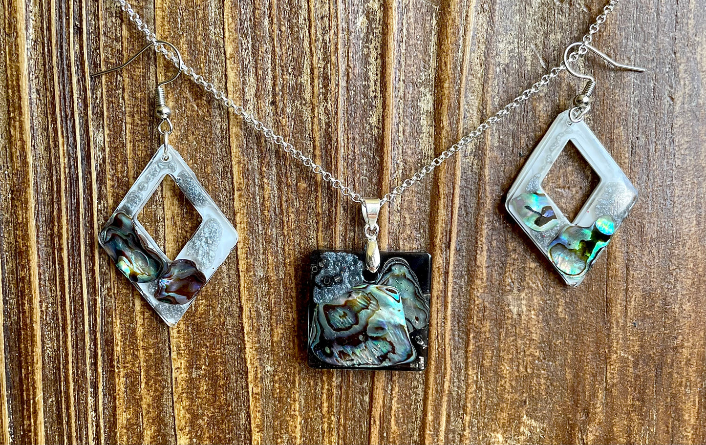 Square abalone pendant
