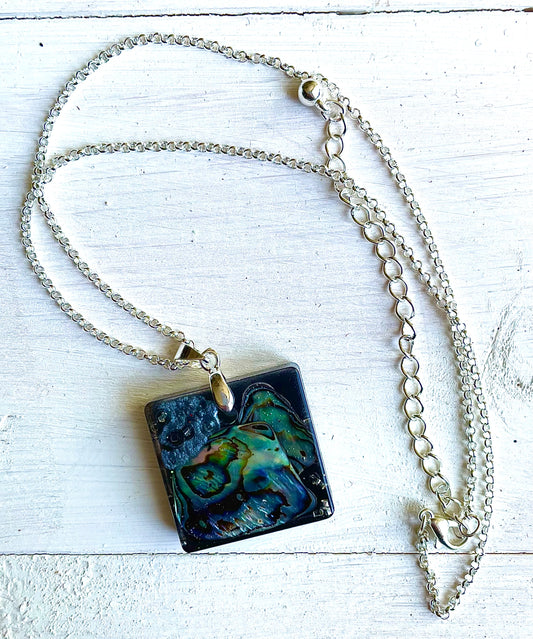 Square abalone pendant