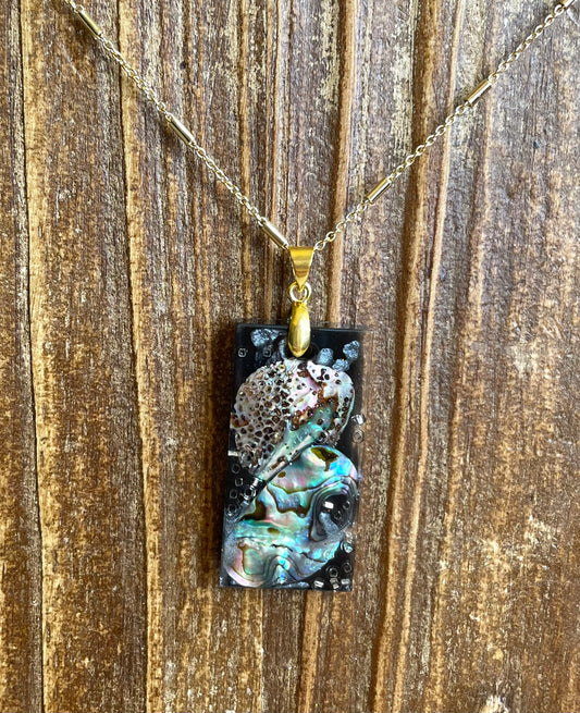 Rectangle abalone pendant