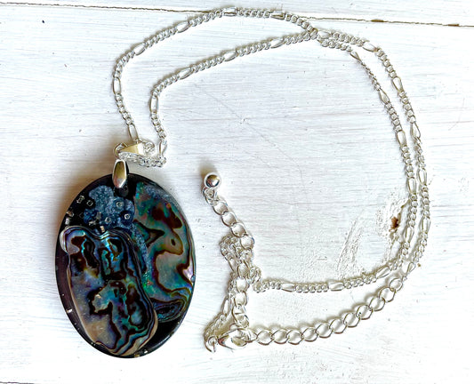 Oblong abalone pendant