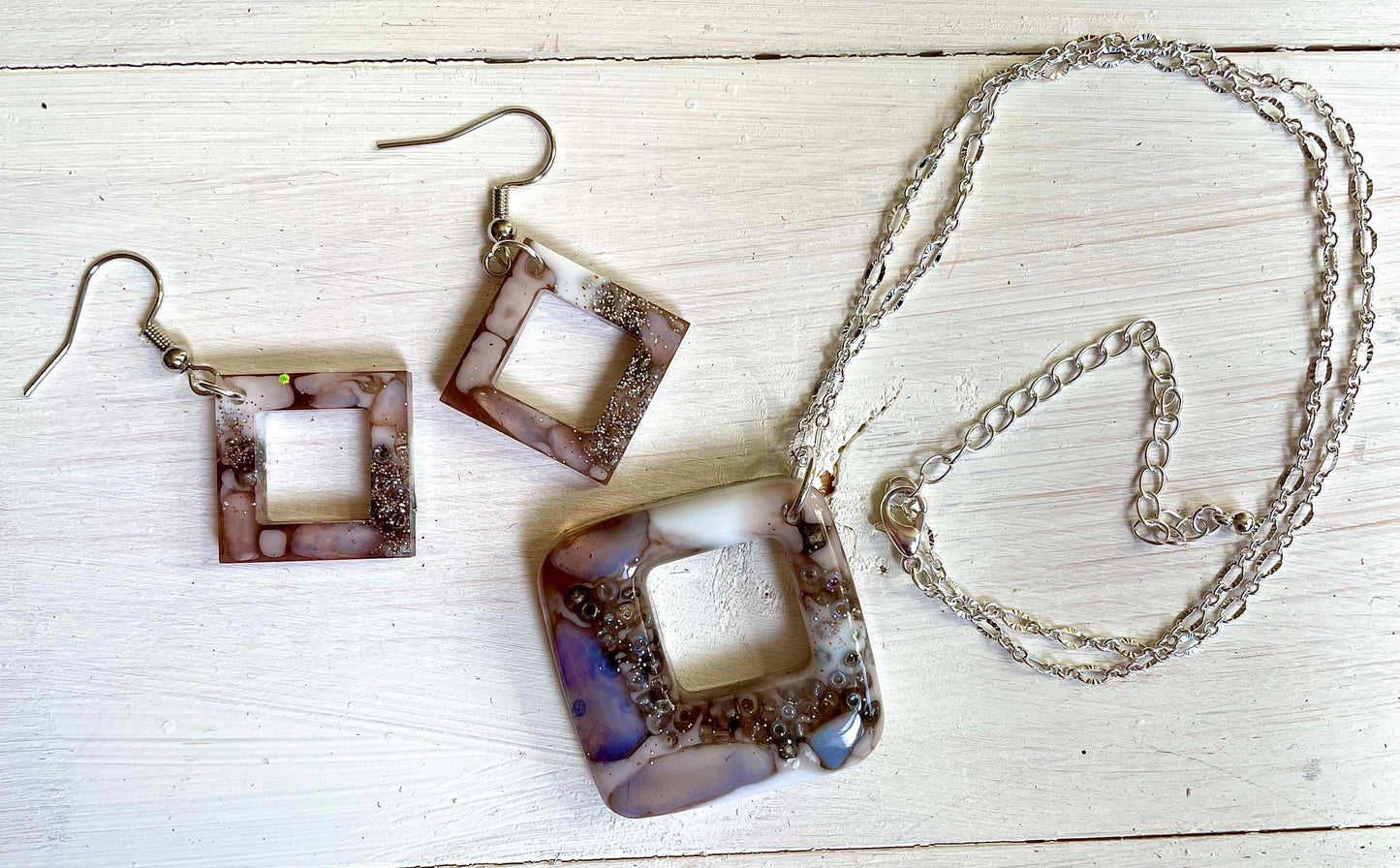 Small diamond shaped earrings