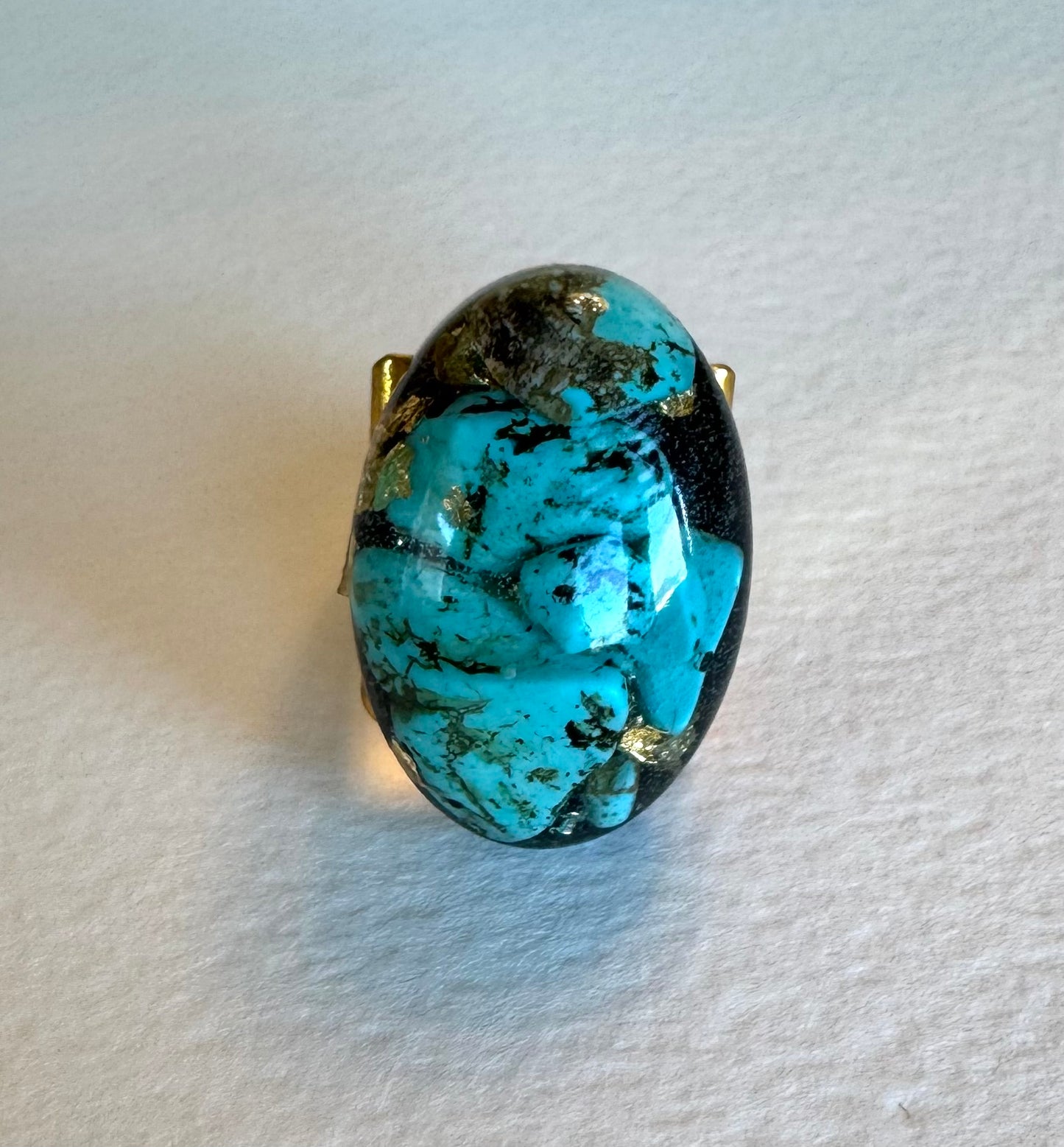 Turquoise and resin ring