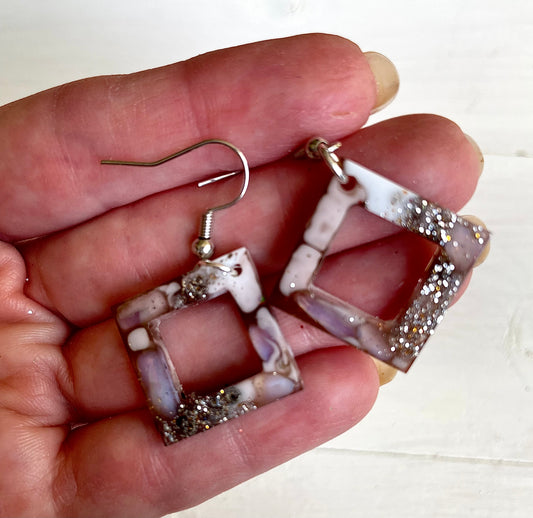 Small diamond shaped earrings